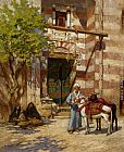 Frederick Arthur Bridgman Canvas Paintings - Before the Palace